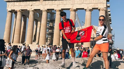 Léo et Sonia au Parthénon d'Athènes (Grèce)