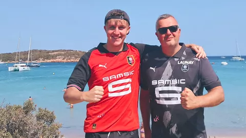 Baptiste et Sébastien à la plage de Rondinara (Corse)