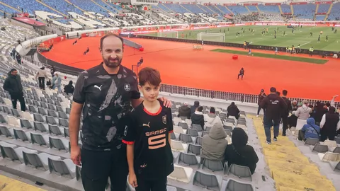 Maxime et Ilyas au stade Mohammed-V de Casablanca pendant la CAN 2025
