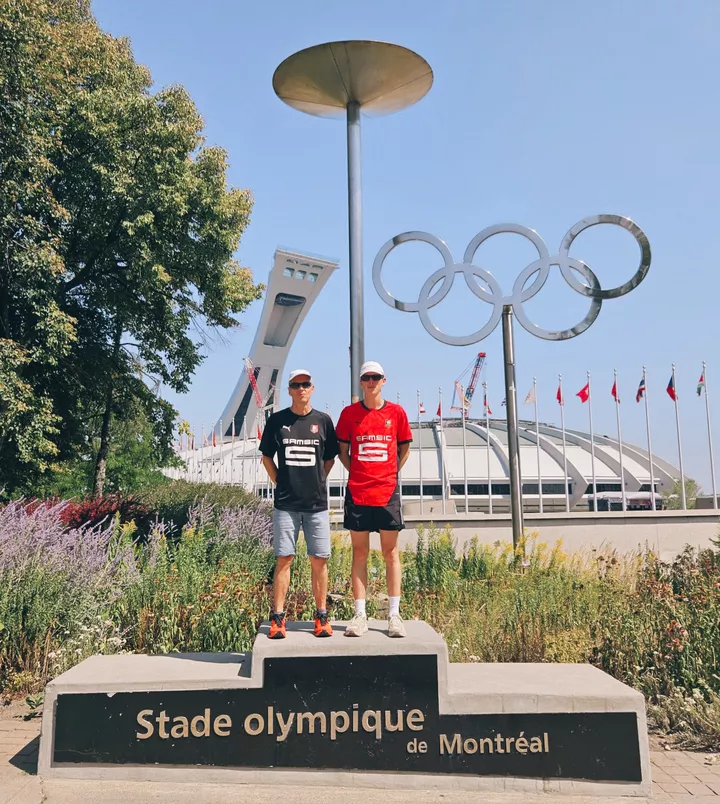 Benoît et Enzo au stade olympique de Montréal (Québec - Canada)