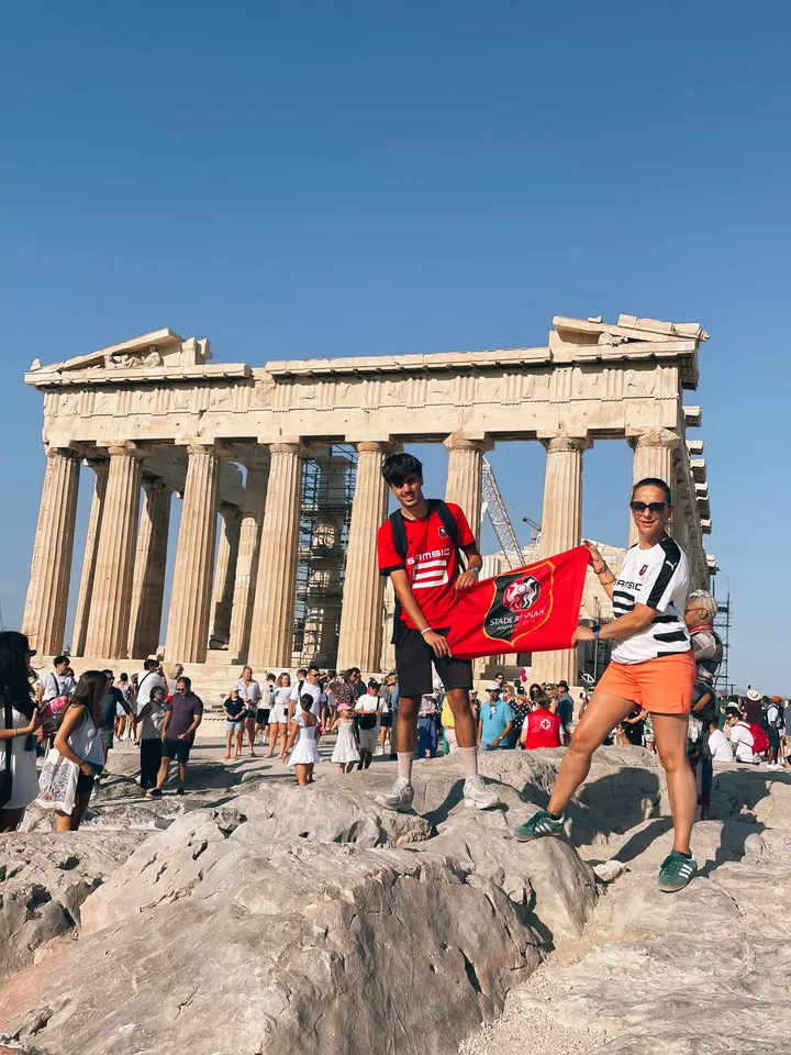 Léo et Sonia au Parthénon d'Athènes (Grèce)