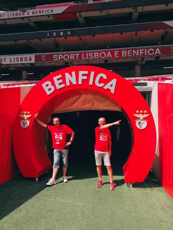 Franck et Dany à L'Estádio da Luz du Benfica (Lisbonne - Portugal)
