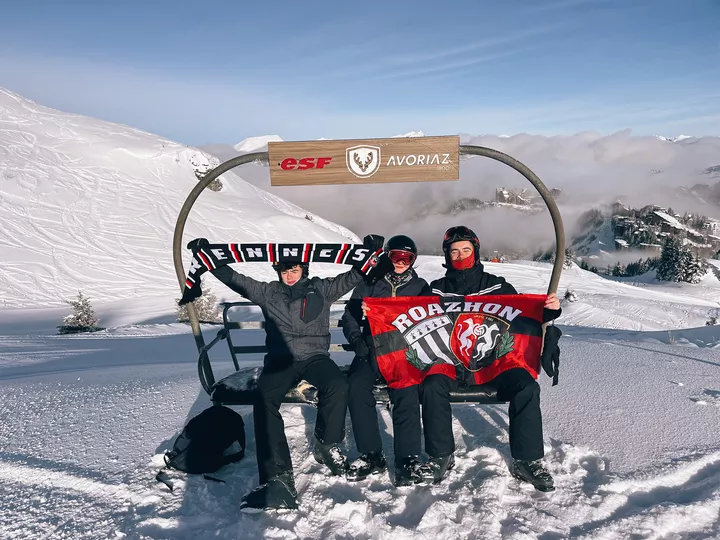 Pierre-Louis, Valentine et Baptiste à Avoriaz (Haute-Savoie)