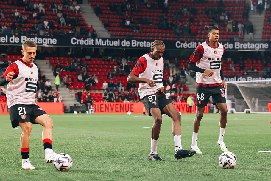 Début de l&#039;échauffement pour nos Rennais