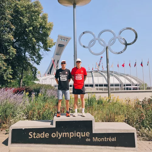 Benoît et Enzo au stade olympique de Montréal (Québec - Canada)